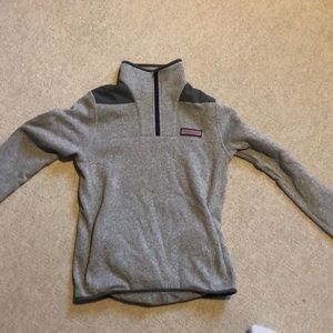 Boys vineyard vines quarter zip grey